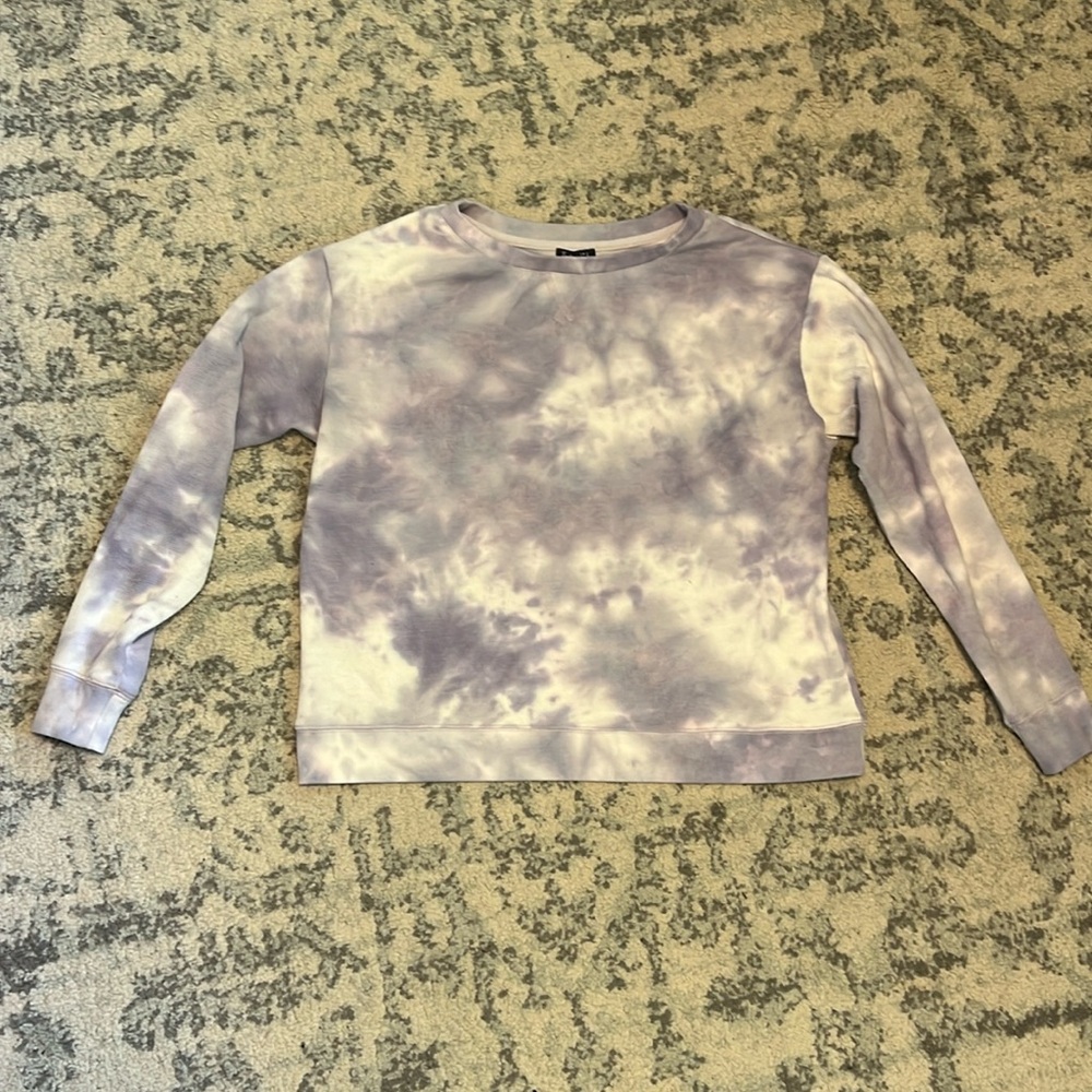 Splendid Women's Thermal Long Sleeve Tie Dye Pullover Top Lavender Size S